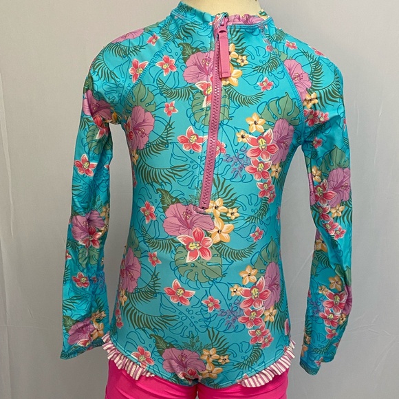 Ruffle Butts Long sleeve zip up swimsuit - Picture 1 of 7